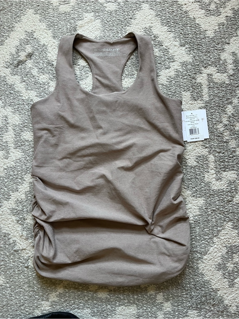 NWT Beyond the Bump by Beyond Yoga Taupe Beige Maternity Racerback Tank